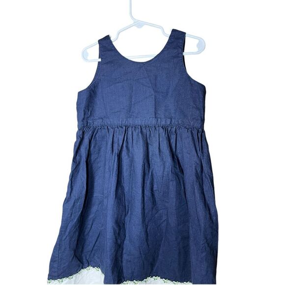 Vintage Hartstrings Linen Blend Blue Dress Size 6 - Picture 2 of 10